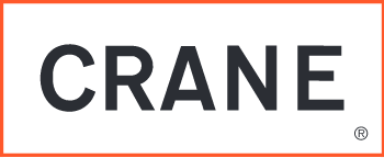 Crane logo: bold dark letters spelling CRANE on a black background with an orange border.