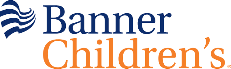 Banner Children's logo featuring a blue globe-like icon to the left and the words 'Banner' in blue and 'Children's' in orange.