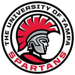 Logo of The University of Tampa Spartans: circular seal with a red and gray Spartan helmet and surrounding text ‘THE UNIVERSITY OF TAMPA SPARTANS’