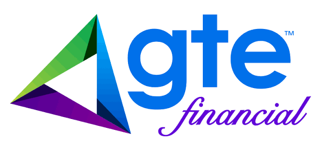 AGTE Financial logo with a multicolored triangular mark and blue 'AGTE' lettering, plus purple 'financial' script.