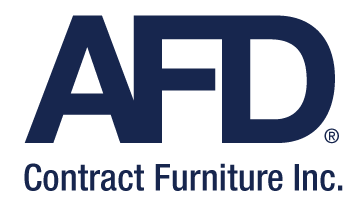 AFD Contract Furniture Inc. logo: dark blue 'AFD' initials with 'Contract Furniture Inc.' text beneath.